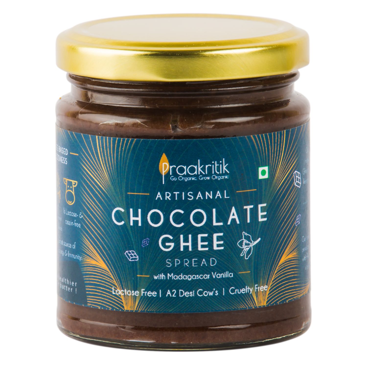 Artisanal Chocolate Ghee Spread With Madagascar Vanilla | 200 g | Praakritik